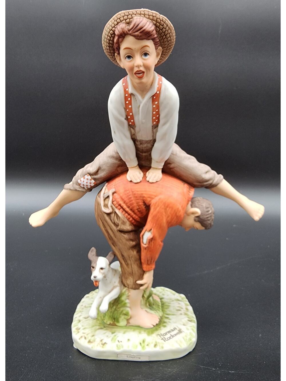 1981 Norman Rockwell Leap Frog Figurine Dave Grossman Ltd Ed 975/1000 Japan